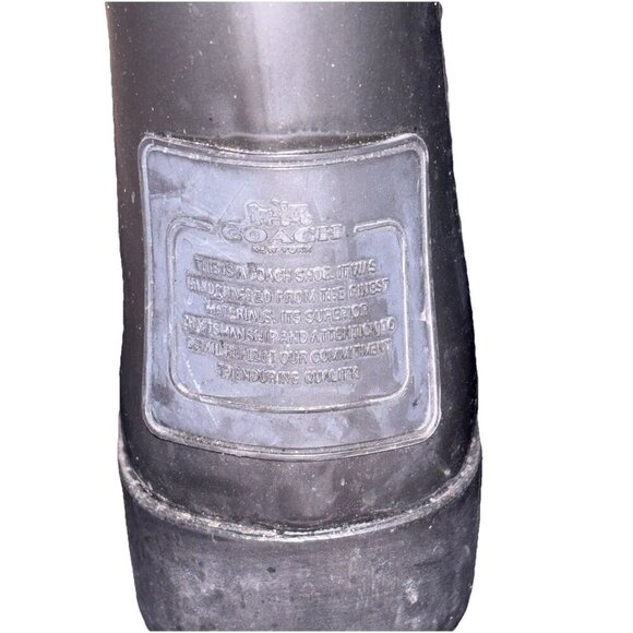 Coach Tristee Black Matte Knee High Lace Up Lined Rain Boot, Size 7, Feminine - Picture 8 of 8